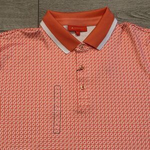 Redvanly Divine Golf Polo Shirt Coral Mens Large New All Over Print Pattern